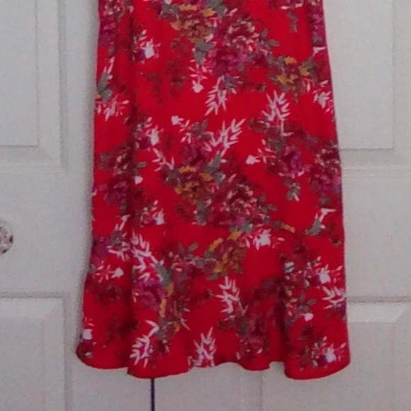 💙Pink Rose Vintage Red Dress - Picture 3 of 8